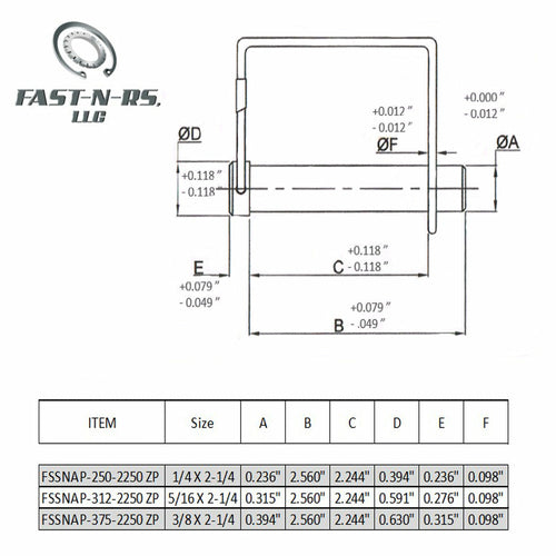 Lock Pin Square 2 Wire Zinc Plated
