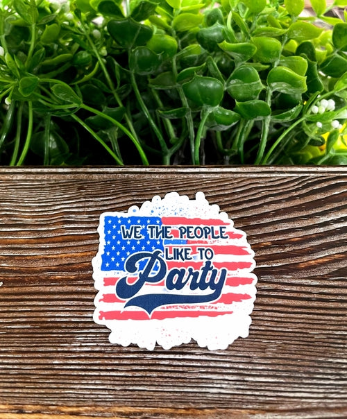 We the People like to Party, Die Cut Vinyl Sticker, , Boho Fun, Water